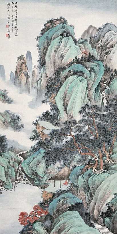 徐曦 石壁过云开 立轴